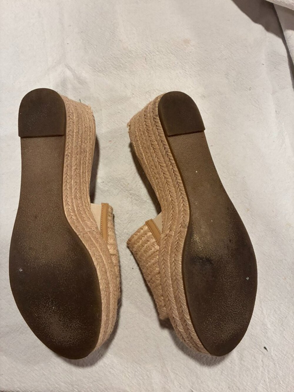 Sbicca Platform Espadrille Wedge Slide Sandals Natural Tan Braided Strap Summer - Picture 4 of 6